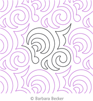 Diving for Pearls by Barbara Becker. This image demonstrates how this computerized pattern will stitch out once loaded on your robotic quilting system. A full page pdf is included with the design download.