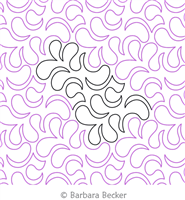 Drunken Feathers by Barbara Becker. This image demonstrates how this computerized pattern will stitch out once loaded on your robotic quilting system. A full page pdf is included with the design download.