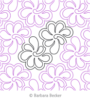 Feathers in Bloom by Barbara Becker. This image demonstrates how this computerized pattern will stitch out once loaded on your robotic quilting system. A full page pdf is included with the design download.
