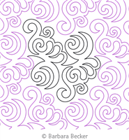 Feathers of the Sea by Barbara Becker. This image demonstrates how this computerized pattern will stitch out once loaded on your robotic quilting system. A full page pdf is included with the design download.