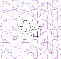 Modernish 1 by Barbara Becker. This image demonstrates how this computerized pattern will stitch out once loaded on your robotic quilting system. A full page pdf is included with the design download.