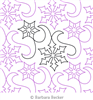 Snow Winds by Barbara Becker. This image demonstrates how this computerized pattern will stitch out once loaded on your robotic quilting system. A full page pdf is included with the design download.