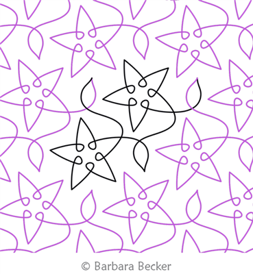 Star Lights by Barbara Becker. This image demonstrates how this computerized pattern will stitch out once loaded on your robotic quilting system. A full page pdf is included with the design download.