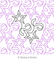 Star Streamers by Barbara Becker. This image demonstrates how this computerized pattern will stitch out once loaded on your robotic quilting system. A full page pdf is included with the design download.