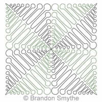 Digital Quilting Design Bubble Tip Fern Continuous Triangle 2 by Brandon Smythe.