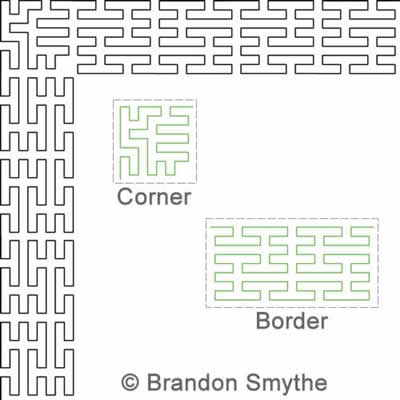 Digital Quilting Design Geometric Border and Corner by Brandon Smythe.