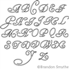 Digital Quilting Design Old Script Alphabet Uppercase by Brandon Smythe.