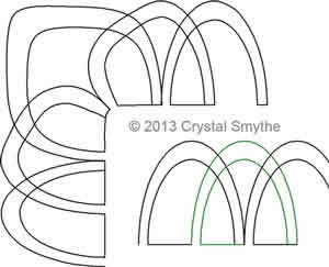 Digital Quilting Design Arches Border and Corner by Crystal Smythe.