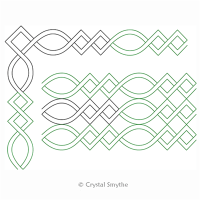 Digital Quilting Design Celtic Border and Corner by Crystal Smythe.