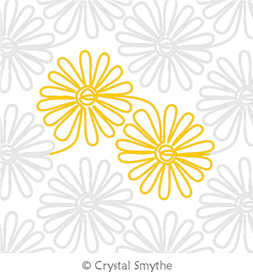 Digital Quilting Design Crazy Daisies by Crystal Smythe.