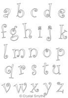 Digital Quilting Design CurlieQ Alphabet Lower Case by Crystal Smythe.