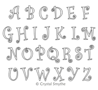 Digital Quilting Design CurlieQ Alphabet Upper Case by Crystal Smythe.