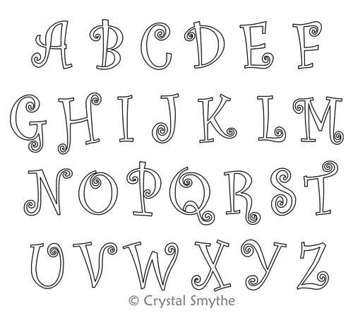 CurlieQ Alphabet Upper Case | Digital Quilting Designs