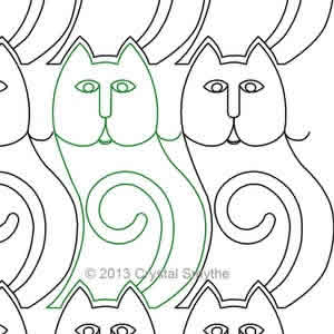 Digital Quilting Design Curvy Cat by Crystal Smythe.