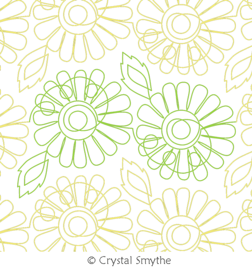 Digital Quilting Design Dizzy Daisies by Crystal Smythe.