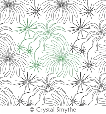 Digital Quilting Design Fireworks by Crystal Smythe.