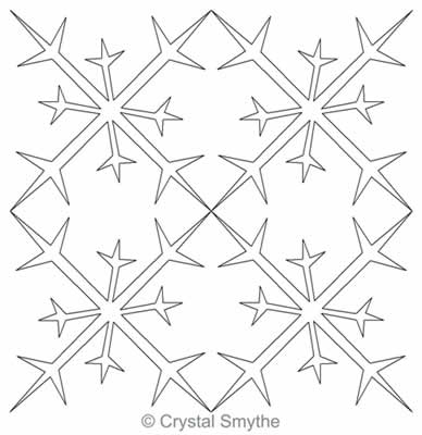 Digital Quilting Design Frosty Beauty Snowflake Block by Crystal Smythe.