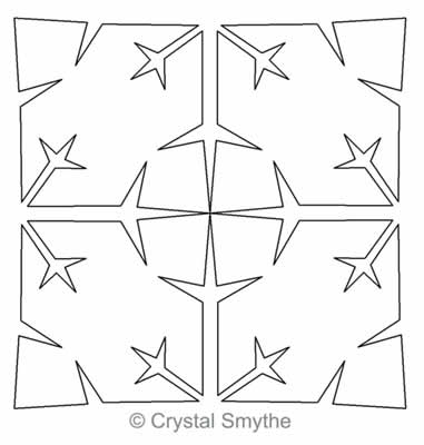 Digital Quilting Design Frosty Beauty Snowflake Block Simple by Crystal Smythe.