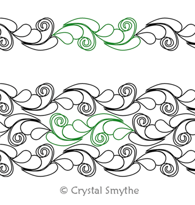 Digital Quilting Design Galyna Feathers Sashing by Crystal Smythe.