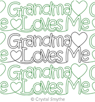 Digital Quilting Design Grandma Loves Me by Crystal Smythe.