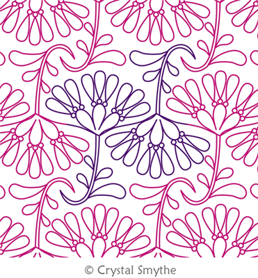 Digital Quilting Design Jacobean Daisy by Crystal Smythe.