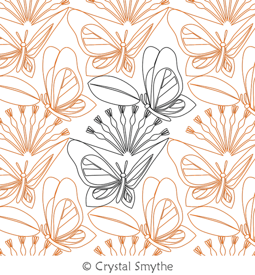 Digital Quilting Design Majestic Monarchs by Crystal Smythe.