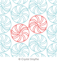 Digital Quilting Design Peppermint Twist Twirl by Crystal Smythe.