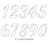 Digital Quilting Design Script Numbers by Crystal Smythe.