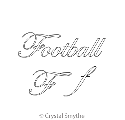 Digital Quilting Design Script Word Footballl by Crystal Smythe.