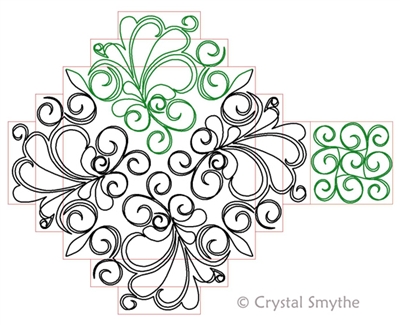 Digital Quilting Design Simple Irish Chain Block Set by Crystal Smythe.
