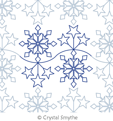 Digital Quilting Design Snowflake Garland by Crystal Smythe.