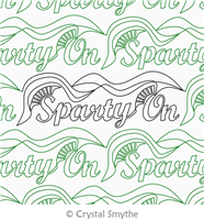 Digital Quilting Design Script Words Sparty On by Crystal Smythe.