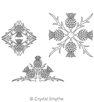 Digital Quilting Design Thistle Continuous Triangle by Crystal Smythe.