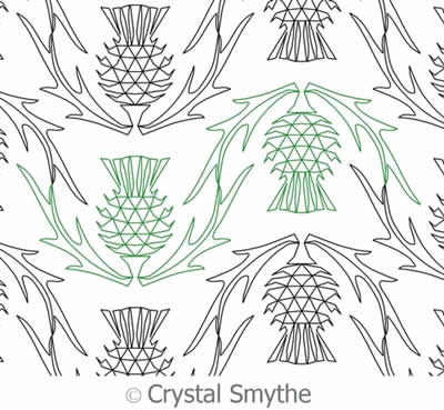 Digital Quilting Design Thistle E2E by Crystal Smythe.