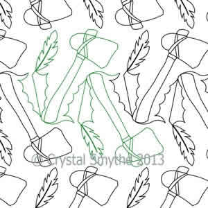 Digital Quilting Design Tomohawk Time by Crystal Smythe.