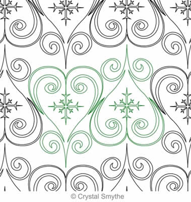 Digital Quilting Design Winter Love by Crystal Smythe.