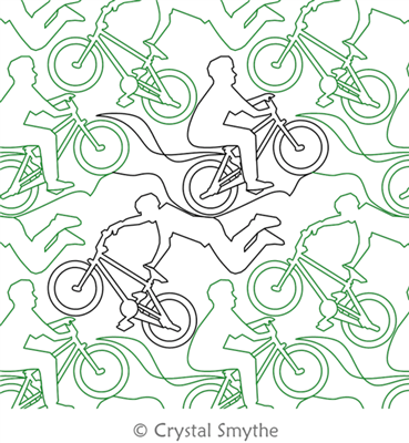 Digital Quilting Design Xtreme Biking by Crystal Smythe.