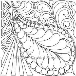 Digital Quilting Design Zendoodle Tile 2 by Crystal Smythe.