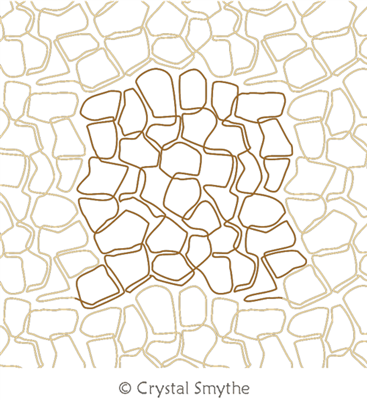Giraffe Hide Texture by Crystal Smythe. This image demonstrates how this computerized pattern will stitch out once loaded on your robotic quilting system. A full page pdf is included with the design download.