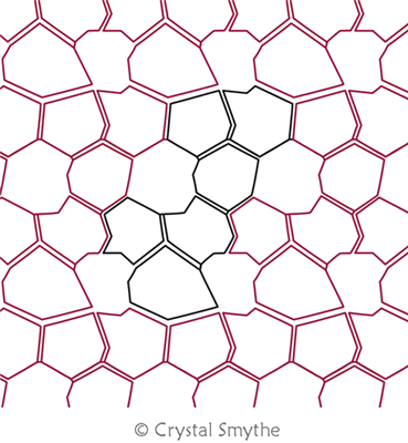 Mica by Crystal Smythe. This image demonstrates how this computerized pattern will stitch out once loaded on your robotic quilting system. A full page pdf is included with the design download.