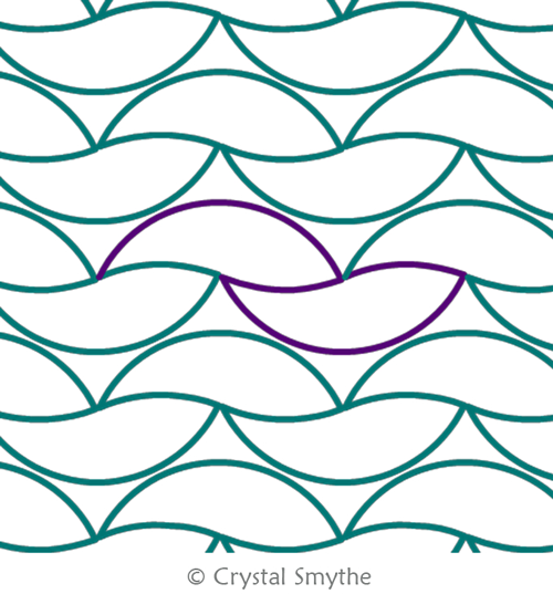 Purl by Crystal Smythe. This image demonstrates how this computerized pattern will stitch out once loaded on your robotic quilting system. A full page pdf is included with the design download.