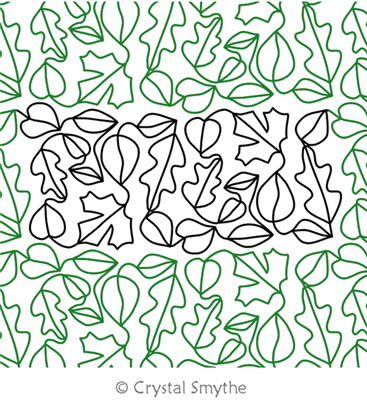 Simple Leaves by Crystal Smythe. This image demonstrates how this computerized pattern will stitch out once loaded on your robotic quilting system. A full page pdf is included with the design download.