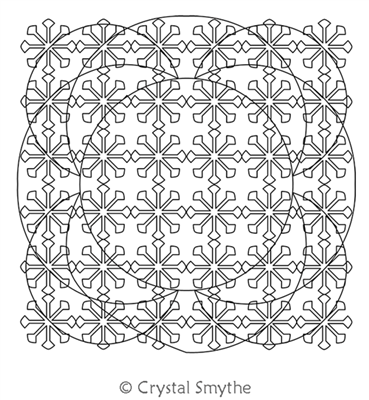 SpiroFlake Block 3 by Crystal Smythe. This image demonstrates how this computerized pattern will stitch out once loaded on your robotic quilting system. A full page pdf is included with the design download.