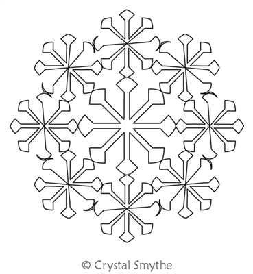 SpiroFlake Circle by Crystal Smythe. This image demonstrates how this computerized pattern will stitch out once loaded on your robotic quilting system. A full page pdf is included with the design download.