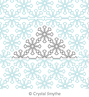 SpiroFlake Continuous Triangle by Crystal Smythe. This image demonstrates how this computerized pattern will stitch out once loaded on your robotic quilting system. A full page pdf is included with the design download.