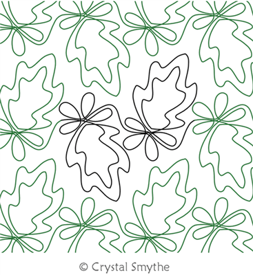 Splashy Leaf by Crystal Smythe. This image demonstrates how this computerized pattern will stitch out once loaded on your robotic quilting system. A full page pdf is included with the design download.