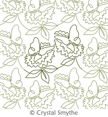 Spring Dreams by Crystal Smythe. This image demonstrates how this computerized pattern will stitch out once loaded on your robotic quilting system. A full page pdf is included with the design download.