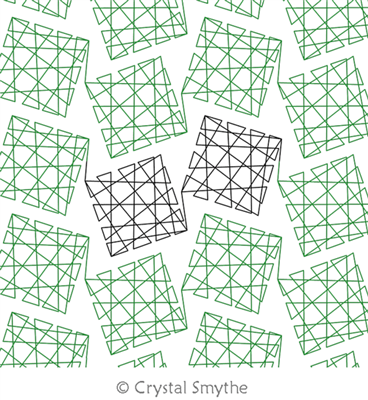String Art Waffles by Crystal Smythe. This image demonstrates how this computerized pattern will stitch out once loaded on your robotic quilting system. A full page pdf is included with the design download.