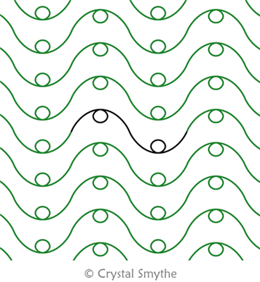 Wiggle With A Blip by Crystal Smythe. This image demonstrates how this computerized pattern will stitch out once loaded on your robotic quilting system. A full page pdf is included with the design download.