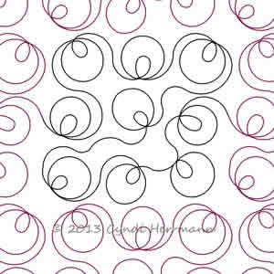 Digital Quilting Design Circled Loops by Cyndi Herrmann.